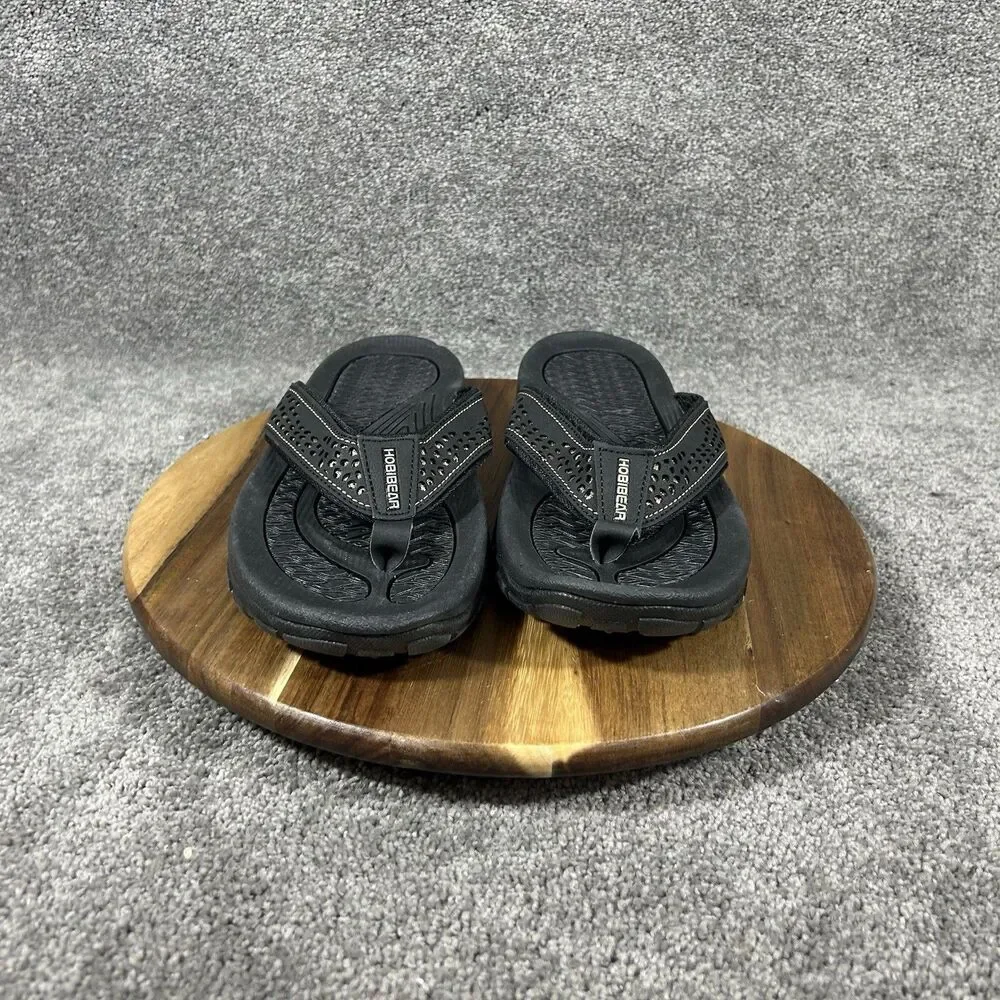 Hobibear Men’s Size EU 42 US 9 Black Casual Beach Outdoor Thong Flip Flops Used